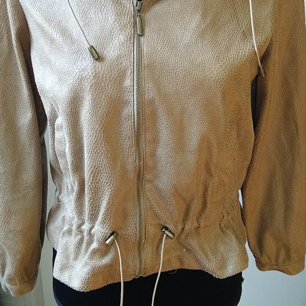 Ruby Rd Tan Faux Leather Light Weight Jacket - Picture 6 of 11